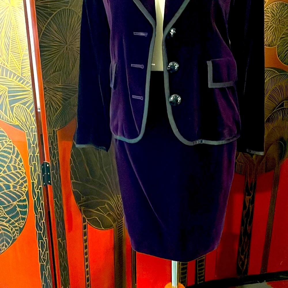 Rive Gauche Yves St Laurent vintage suit 1996 Velvet suit 36 ,4/6 hardly worn - Picture 2 of 13